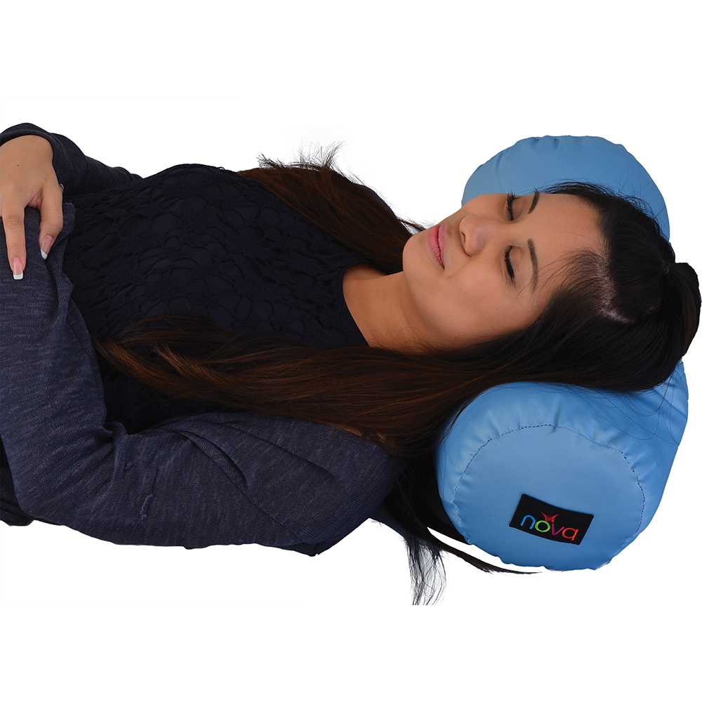 ROLL PILLOW SKY BLUE SATIN